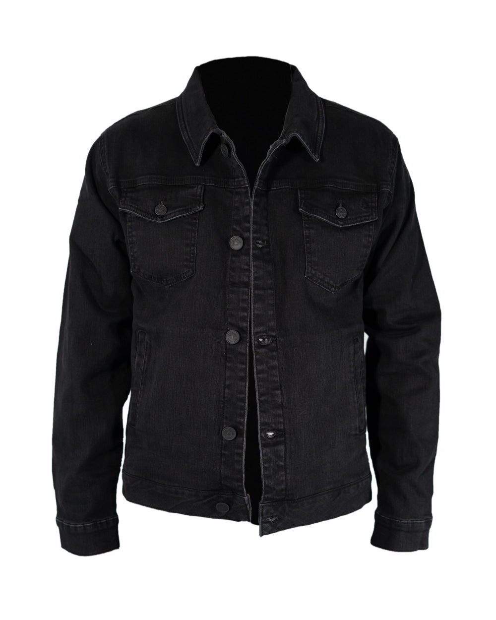 Jet Black Denim Jacket - Main Image