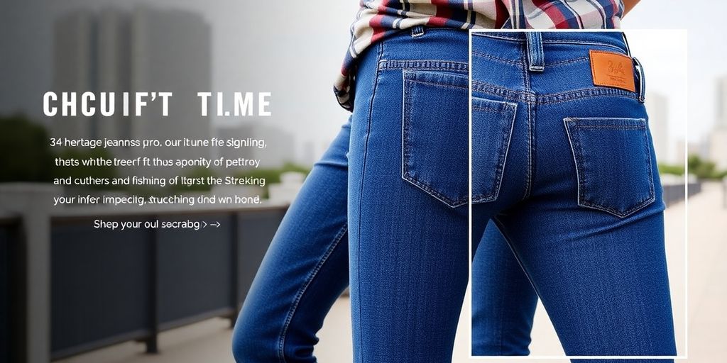 Stylish person in 34 Heritage jeans in urban setting.