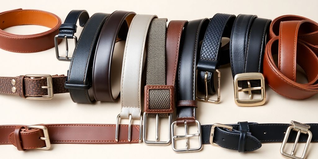 Variety of stylish belts for various occasions.