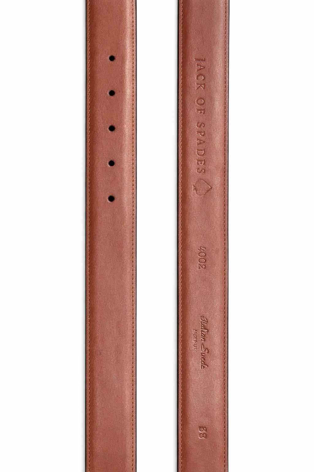 Italian Sueded Calfskin Dress Casual Belt in Beige